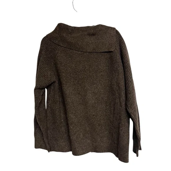 New Le Lis Ribbed Asymmetrical Long Sleeve Sweater in Brown - Picture 5 of 7